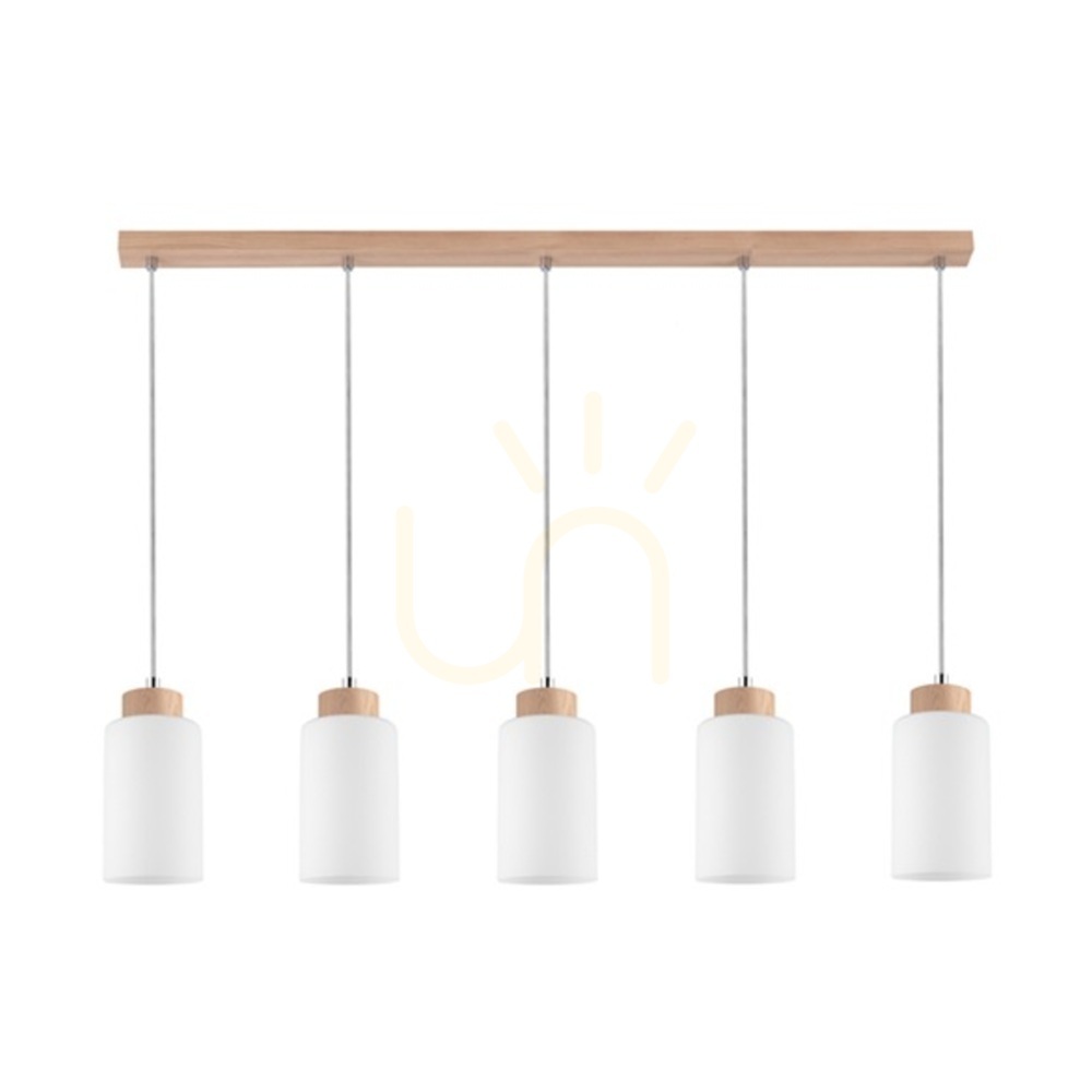 Kontrollera Selva taklampa, oljad ek, 5xE27, 100 cm Selva taklampa, oljad ek, 5xE27, 100 cm