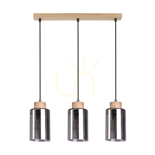 Kontrollera Selva taklampa, oljad ek, 3xE27, 52 cm