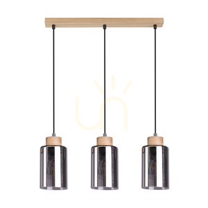 Selva taklampa, oljad ek, 3xE27, 52 cm small 0