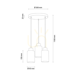 Selva taklampa, oljad ek, 3xE27, Ø30 cm small 1