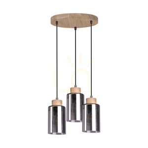 Selva taklampa, oljad ek, 3xE27, Ø30 cm small 0