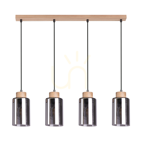 Kontrollera Selva taklampa, oljad ek, 4xE27, 75 cm