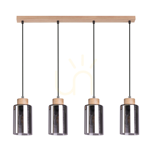 Selva taklampa, oljad ek, 4xE27, 75 cm small 0