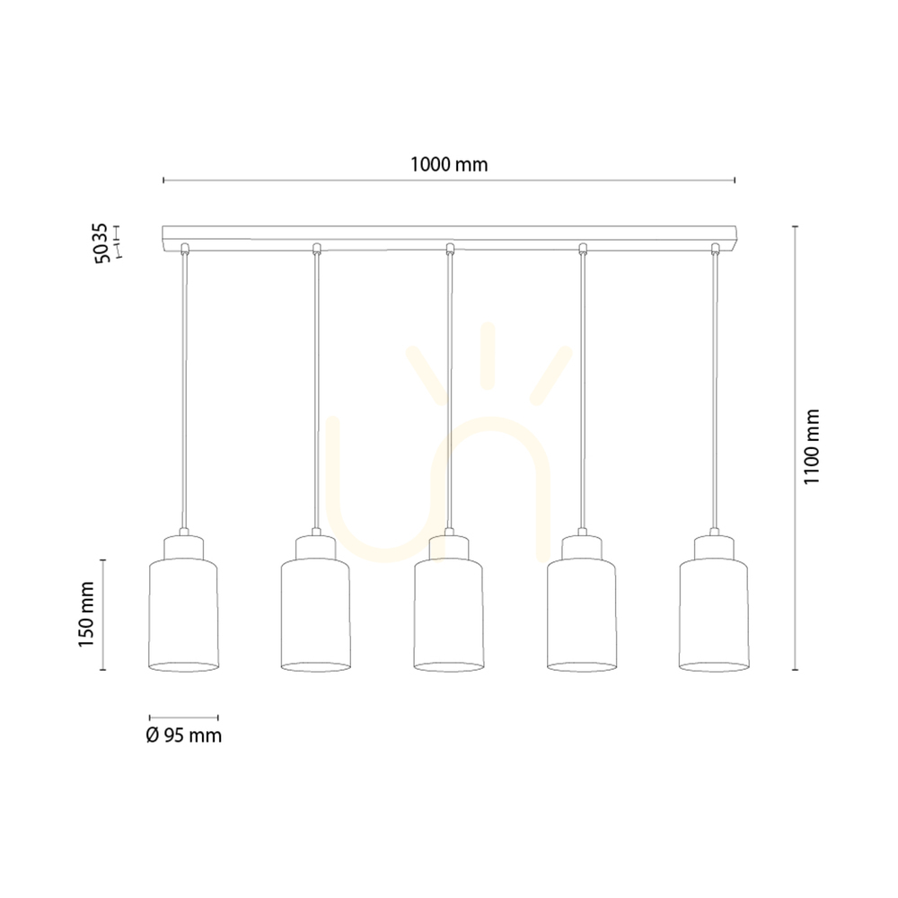 Förhandsvisning Selva taklampa, oljad ek, 5xE27, 100 cm Selva taklampa, oljad ek, 5xE27, 100 cm