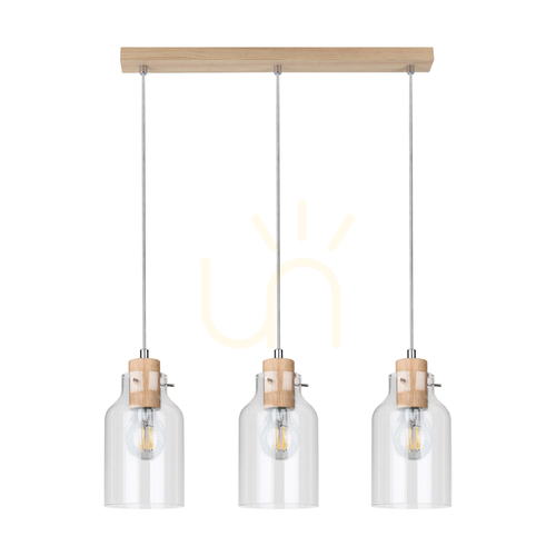 Kontrollera Allexa taklampa, oljad ek, 3xE27, 52 cm