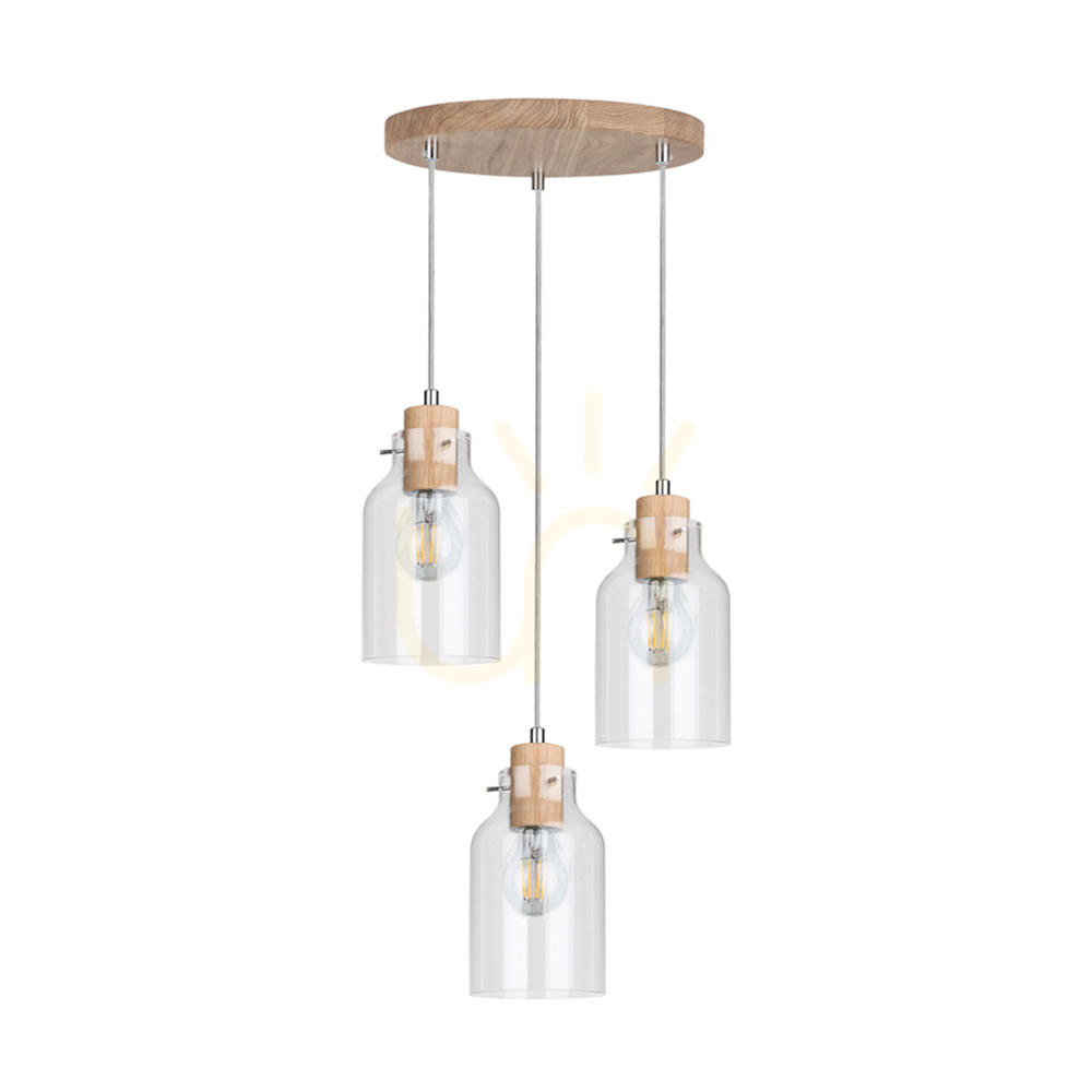 Kontrollera Allexa taklampa, oljad ek, 3xE27, Ø30 cm Allexa taklampa, oljad ek, 3xE27, Ø30 cm