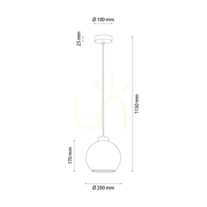 Fiorda taklampa, oljad ek, 1xE27, Ø20 cm small 2