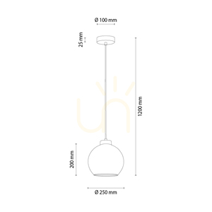 Fiorda taklampa, oljad ek, 1xE27, Ø25 cm small 1
