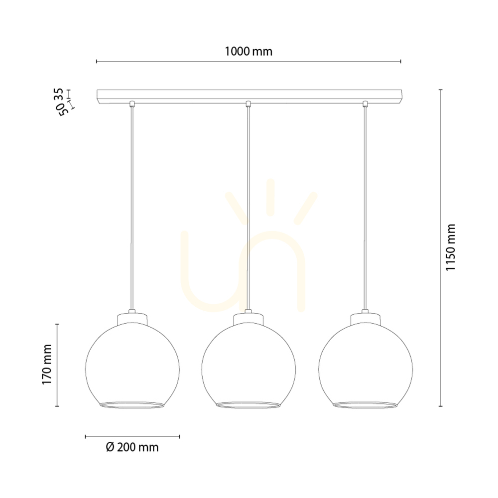 Utsikt Fiorda taklampa, oljad ek, 3xE27, 100 cm Fiorda taklampa, oljad ek, 3xE27, 100 cm