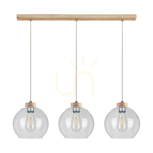 Kontrollera Fiorda taklampa, oljad ek, 3xE27, 100 cm