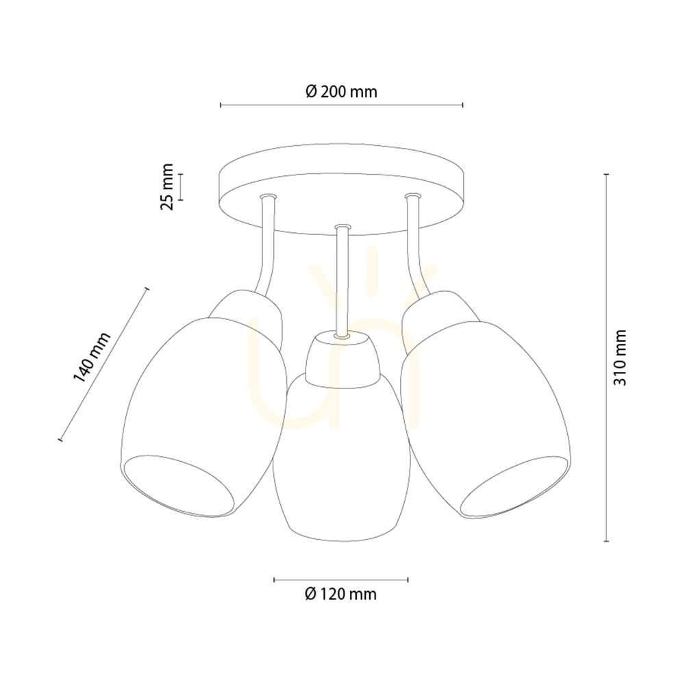 Utsikt Skaja taklampa, oljad ek, 3xE27, Ø20 cm Skaja taklampa, oljad ek, 3xE27, Ø20 cm