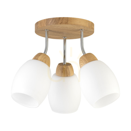 Kontrollera Skaja taklampa, oljad ek, 3xE27, Ø20 cm