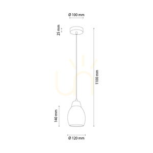 Skaja taklampa, oljad ek, 1xE27, Ø12 cm small 1