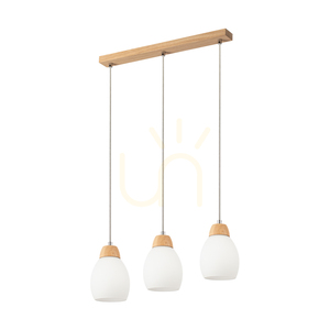 Skaja taklampa, oljad ek, 3xE27, 54 cm small 0