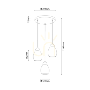 Skaja taklampa, oljad ek, 3xE27, Ø33 cm small 2