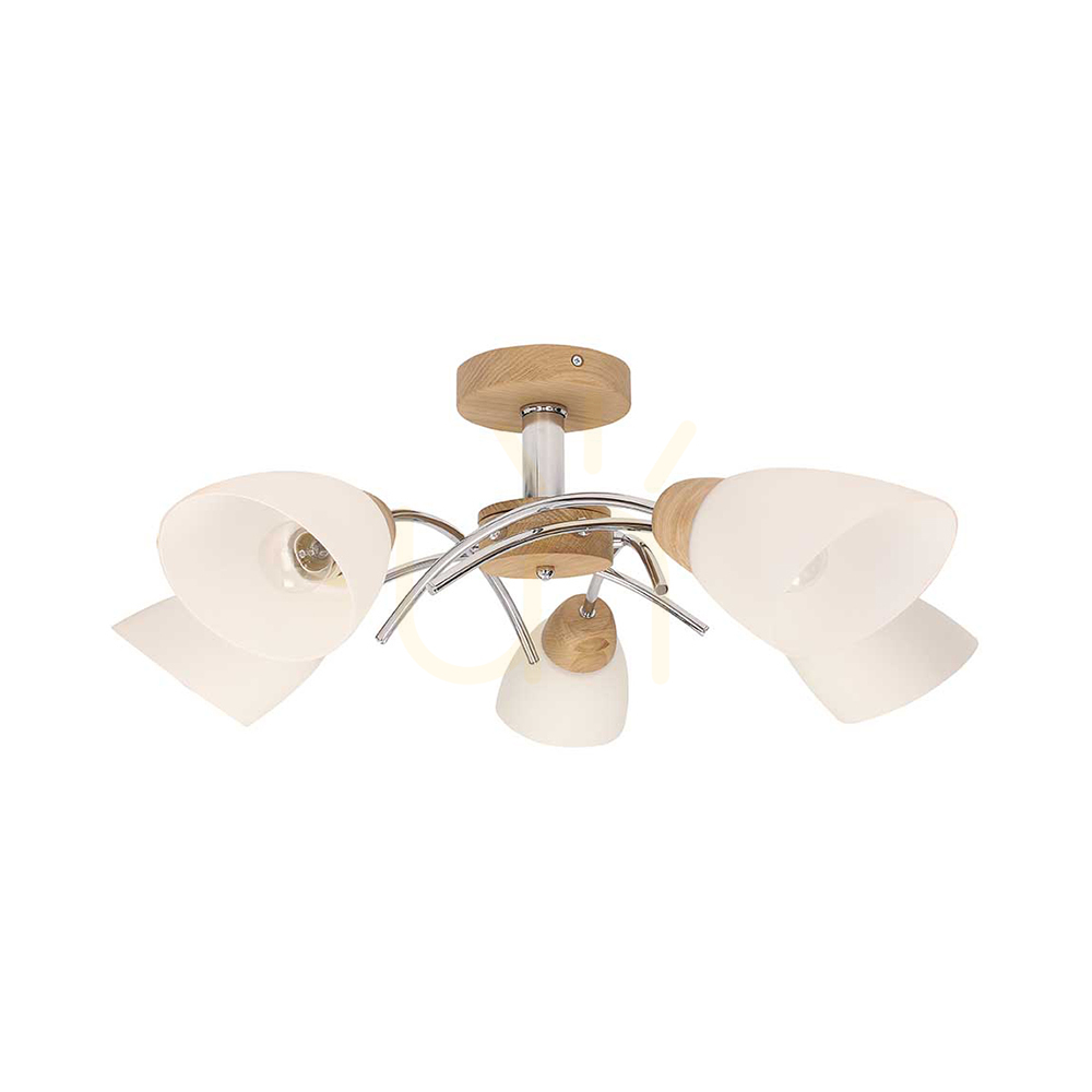 Utsikt Oska taklampa, oljad ek, 5xE27, 70 cm Oska taklampa, oljad ek, 5xE27, 70 cm
