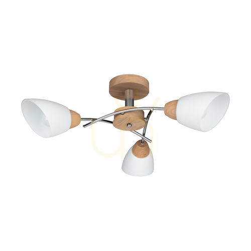 Kontrollera Oska taklampa, oljad ek, 3xE27, 70 cm
