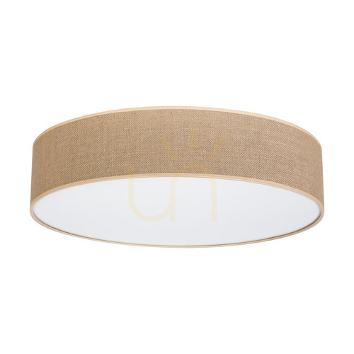 Kontrollera Canva taklampa, vit, beige lampskärm, 4xE27, Ø58 cm
