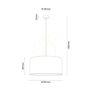 Canva taklampa, svart med beige skärm, 1xE27, Ø50 cm small 1