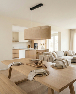 Canva taklampa, svart med beige skärm, 2xE27, 80 cm 1 Canva taklampa, svart med beige skärm, 2xE27, 80 cm small 1
