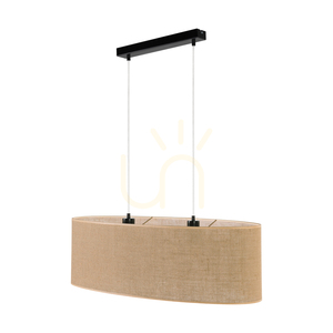 Canva taklampa, svart med beige skärm, 2xE27, 80 cm 0 Canva taklampa, svart med beige skärm, 2xE27, 80 cm small 0