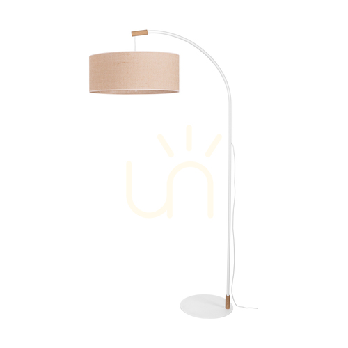 Kontrollera Brindille golvlampa, oljad ek/vit, beige lampskärm, 1xE27, 94 cm