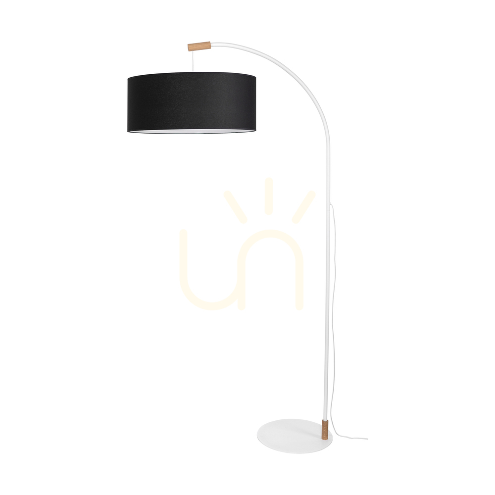Kontrollera Brindille golvlampa, oljad ek/vit, svart lampskärm, 1xE27, 94 cm Brindille golvlampa, oljad ek/vit, svart lampskärm, 1xE27, 94 cm