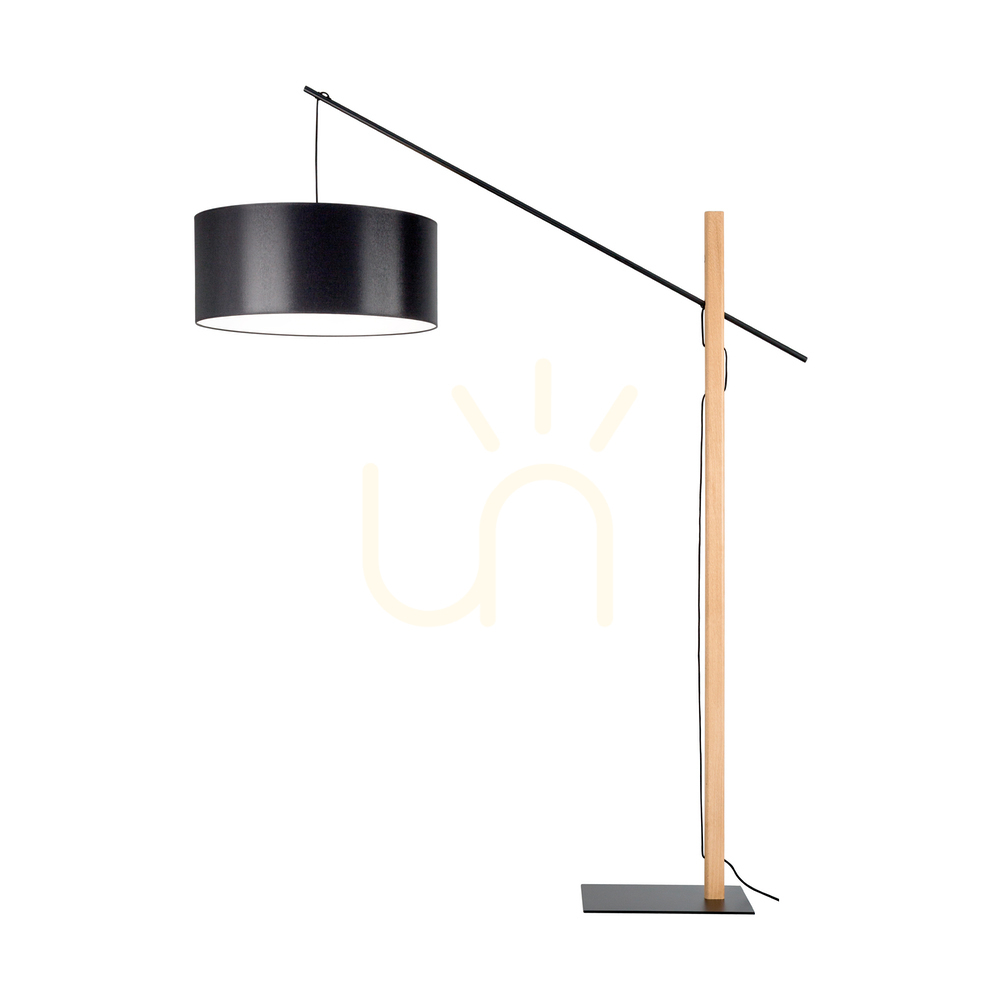 Kontrollera Savra golvlampa, oljad ek/svart, svart lampskärm, 1xE27, 160 cm Savra golvlampa, oljad ek/svart, svart lampskärm, 1xE27, 160 cm