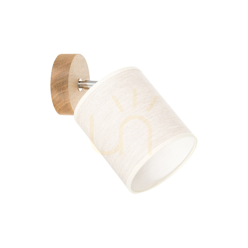 Kontrollera Dreva vägglampa, oljad ek, beige skärm, 1xE27, 25 cm