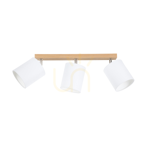 Kontrollera Dreva taklampa, oljad ek, vit skärm, 3xE27, 67 cm