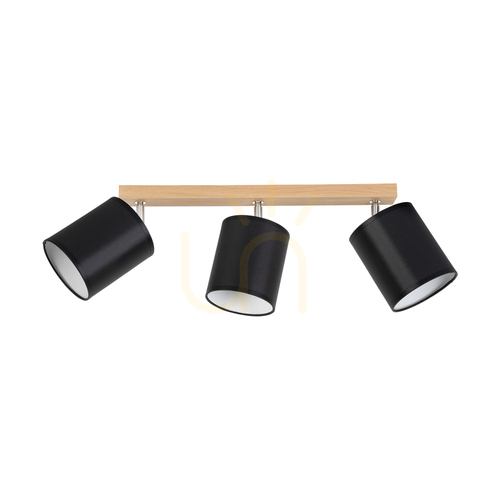 Kontrollera Dreva taklampa, oljad ek, svart skärm, 3xE27, 67 cm