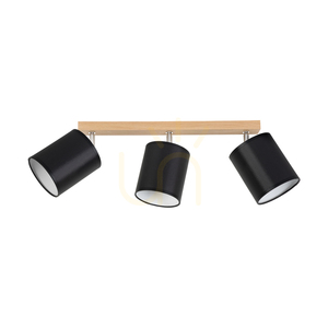Dreva taklampa, oljad ek, svart skärm, 3xE27, 67 cm 0 Dreva taklampa, oljad ek, svart skärm, 3xE27, 67 cm small 0