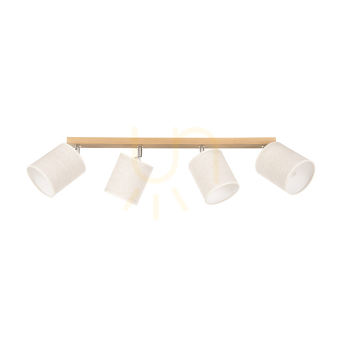 Kontrollera Dreva taklampa, oljad ek, beige skärm, 4xE27, 90 cm