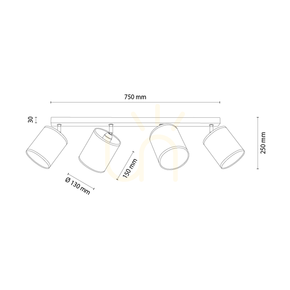 Utsikt Dreva taklampa, oljad ek, beige-svart lampskärm, 4xE27, 90 cm Dreva taklampa, oljad ek, beige-svart lampskärm, 4xE27, 90 cm