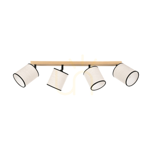 Dreva taklampa, oljad ek, beige-svart lampskärm, 4xE27, 90 cm 0 Dreva taklampa, oljad ek, beige-svart lampskärm, 4xE27, 90 cm small 0
