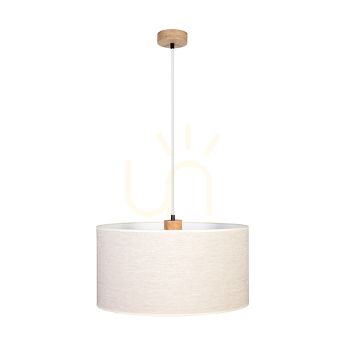 Kontrollera Dreva taklampa, oljad ek, beige skärm, 1xE27, Ø50 cm
