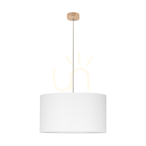 Kontrollera Dreva taklampa, oljad ek, vit skärm, 1xE27, Ø50 cm