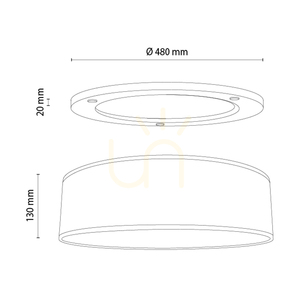 Ignis taklampa, oljad ek, vit skärm, 3xE27, Ø48 cm small 1