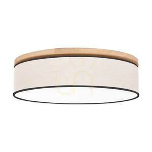 Ignis taklampa, oljad ek, beige-svart skärm, 4xE27, Ø58 cm 0 Ignis taklampa, oljad ek, beige-svart skärm, 4xE27, Ø58 cm small 0