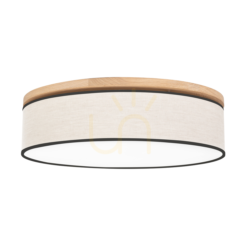 Kontrollera Ignis taklampa, oljad ek, beige-svart skärm, 4xE27, Ø58 cm Ignis taklampa, oljad ek, beige-svart skärm, 4xE27, Ø58 cm