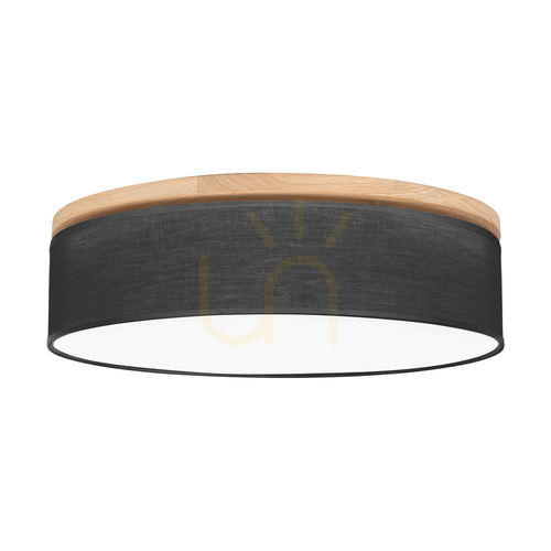 Kontrollera Ignis taklampa, oljad ek, svart skärm, 4xE27, Ø58 cm