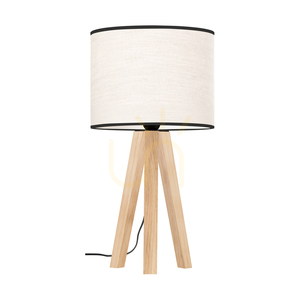 Solea bordslampa, oljad ek, beige-svart lampskärm, 1xE27, Ø22 cm small 0
