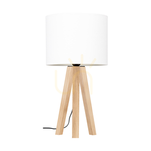Solea bordslampa, oljad ek, vit lampskärm, 1xE27, Ø22 cm small 0