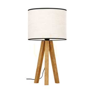 Solea bordslampa, brun med beige-svart lampskärm, 1xE27, Ø22 cm small 0