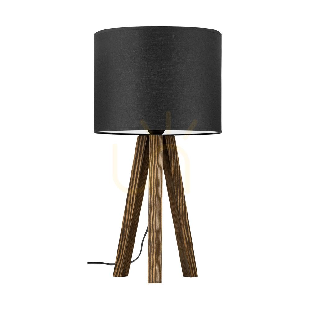 Kontrollera Solea bordslampa, valnöt, svart lampskärm, 1xE27, Ø22 cm Solea bordslampa, valnöt, svart lampskärm, 1xE27, Ø22 cm