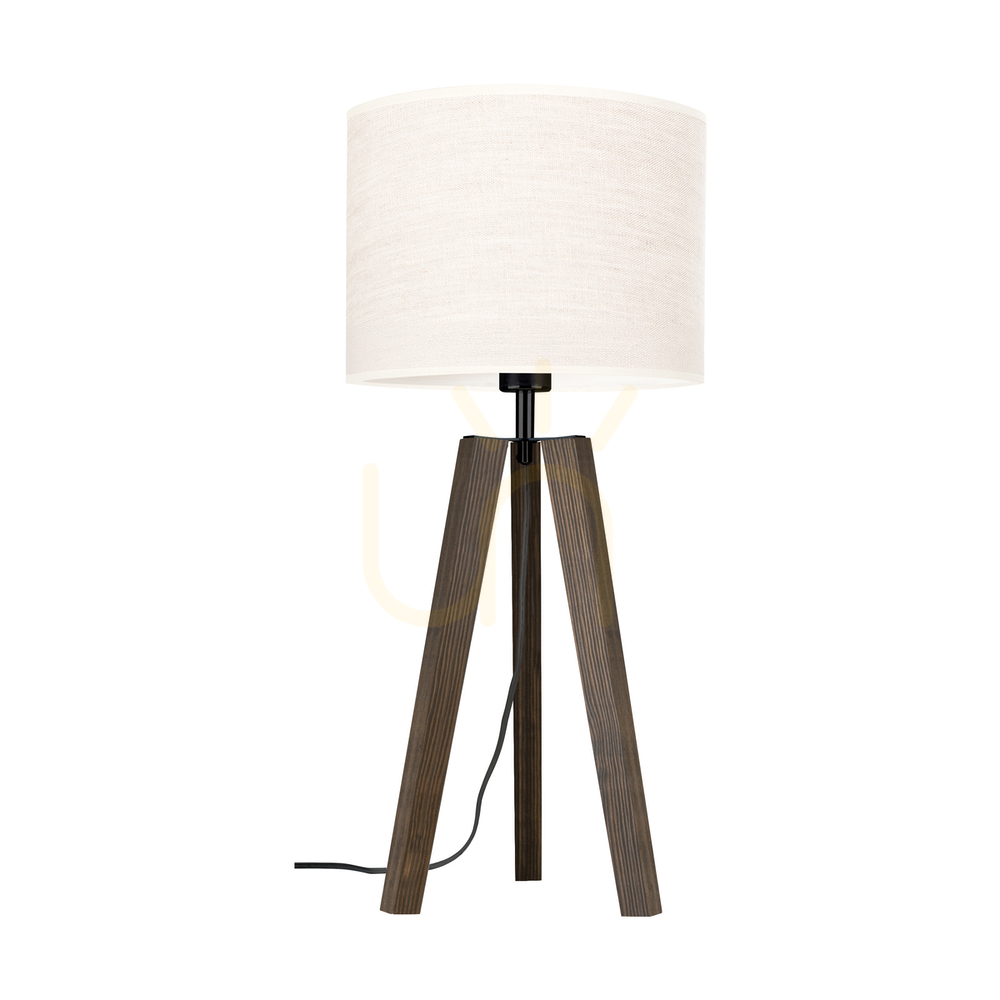 Kontrollera Solea bordslampa, valnöt/svart med beige lampskärm, 1xE27, Ø30 cm Solea bordslampa, valnöt/svart med beige lampskärm, 1xE27, Ø30 cm