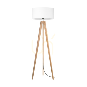 Solea golvlampa, oljad ek/svart, vit lampskärm, 1xE27, Ø50 cm small 0