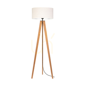 Solea golvlampa, brun/svart, beige lampskärm, 1xE27, Ø50 cm small 0