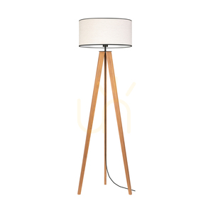 Solea golvlampa, brun/svart, beige-svart lampskärm, 1xE27, Ø50 cm small 0