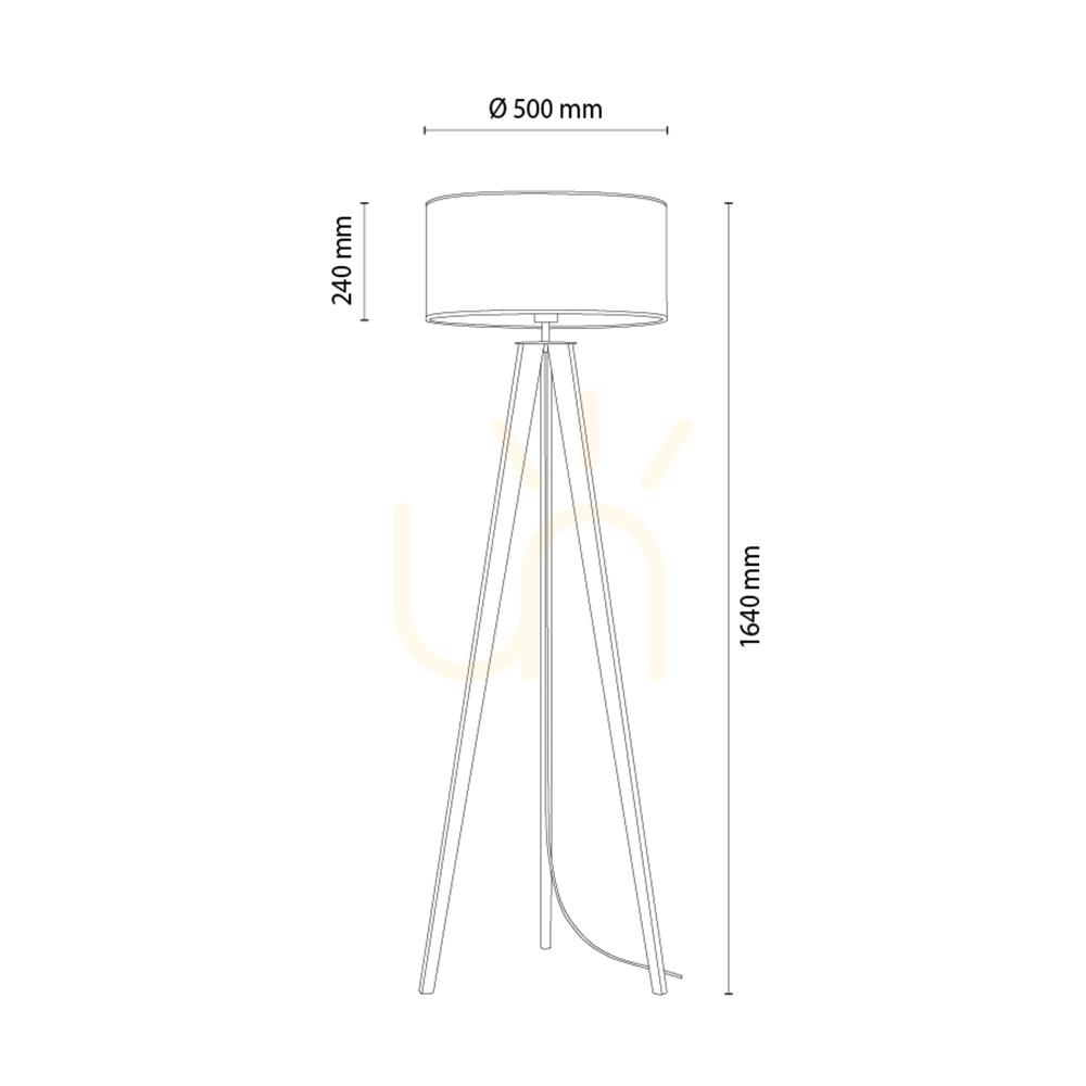 Utsikt Solea golvlampa, valnöt/svart, beige lampskärm, 1xE27, Ø50 cm Solea golvlampa, valnöt/svart, beige lampskärm, 1xE27, Ø50 cm